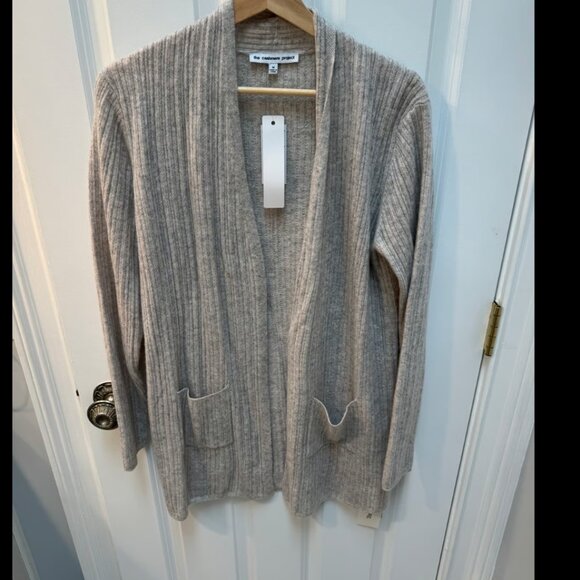 The Cashmere Project Ribbed Open Cardigan London Grey Heather Size M - Picture 3 of 4